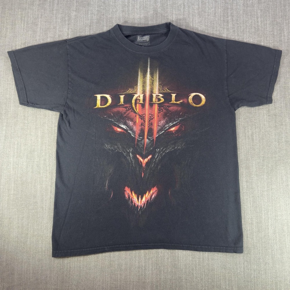 Diablo III Shirt Mens Medium Black Blizzard Demon Graphic Tee Video Game